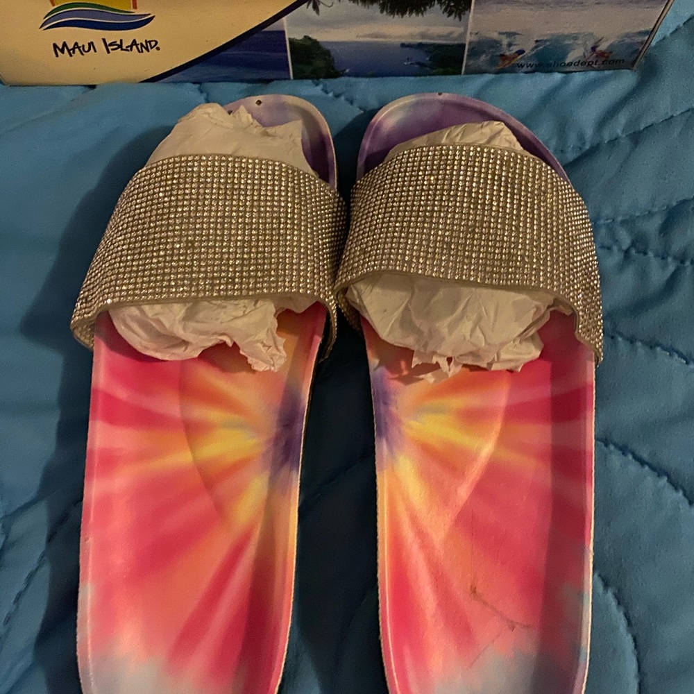 Dressy pink rhinestone Slides 🌻 NWT